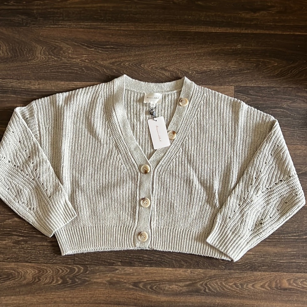 Line & Dot Gray Cardigan
